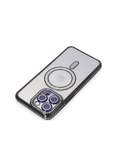 İphone 14 Pro Max Kılıf Joke Simli Magneticsafe Kılıf - Siyah Renk