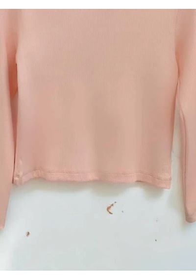 Kız Çocuk Pamuklu Kaşkorse Crop Bluz-14352 Somon