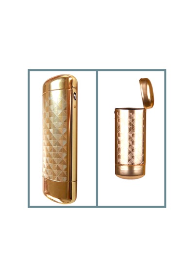 Omeniv Tank Gibi Gold Metal Gözlük Kabı Kılıfı Dokulu