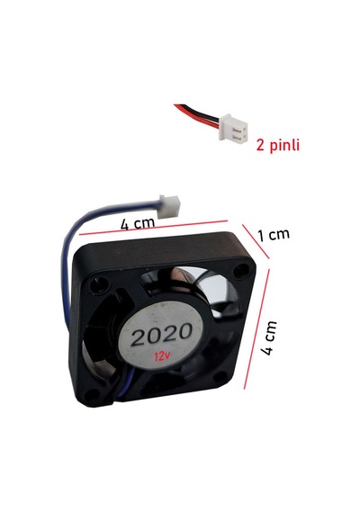 4cm 12v 2 Pinli Fan 4cmx4cmx1cm 2 Pimli 12volt Fan