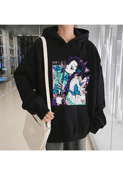 Anime Shinobu Kocho Kapşonlu Sweatshirt