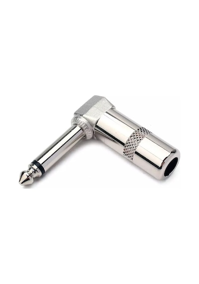 Gitar Jack 6.3 Mm Mono L Tip Metal Jack
