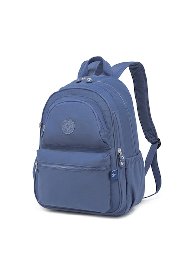 Büyük Boy Laptop Bölmeli Su Geçirmez Krınkıl Kumaş Çanta Mavi