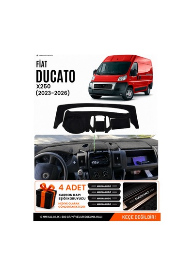 Fıat Ducato 2006-2014 X250 Uyumlu Torpido Koruma, Torpido Örtüsü, Torpido Kılıfı - Siyah