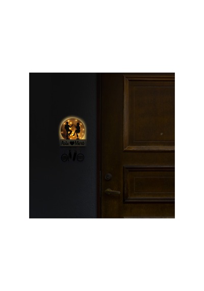 Led Işıklı Pleksi Dolunay Kişiselleştirilebilir Dekoratif Biblo Date Sevgili Anahtar Askılığı Sarı - 737330846