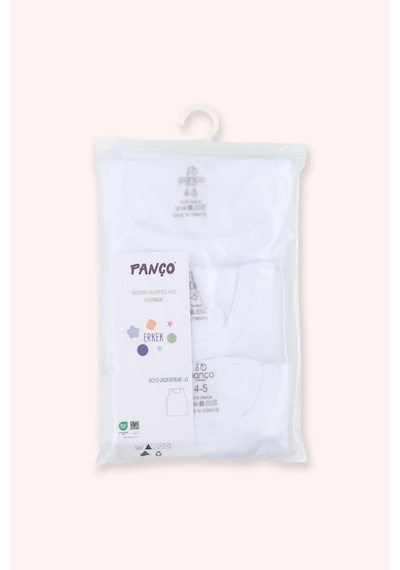 Panço Erkek Çocuk Basic Beyaz 3'lü Atlet Seti