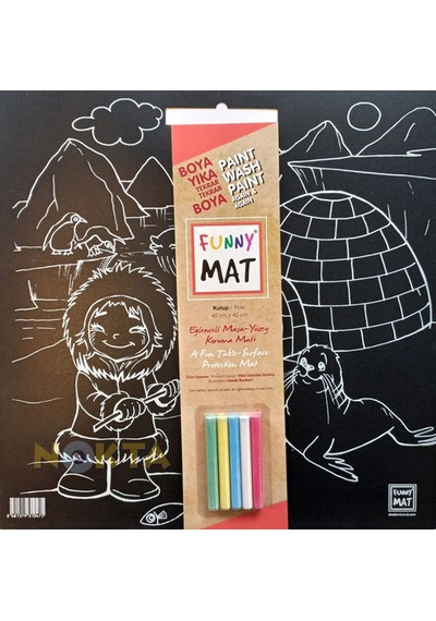 Funny Mat Black Kutup Çocuk Boyama Matı 40X40 CM