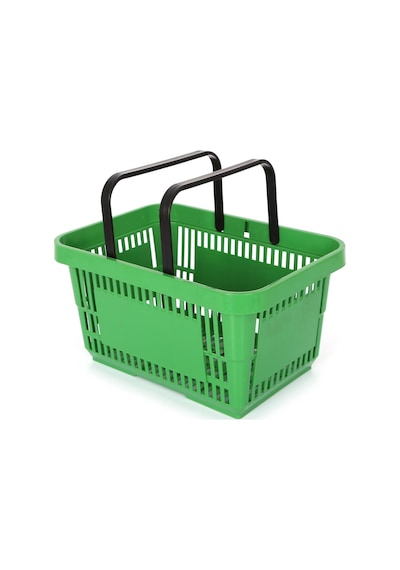 5 Adet 22 Lt Plastik Alışveriş Sepeti - Market El Sepeti Yeşil