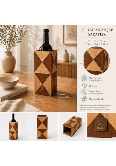 Bali Collection Şaraplık Dekoratif Şarap Şişesi Standı