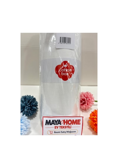 Cotton Box Beyaz Battal Çift Kişilik Lastikli Çarşaf Seti 180x200 Çok Renkli
