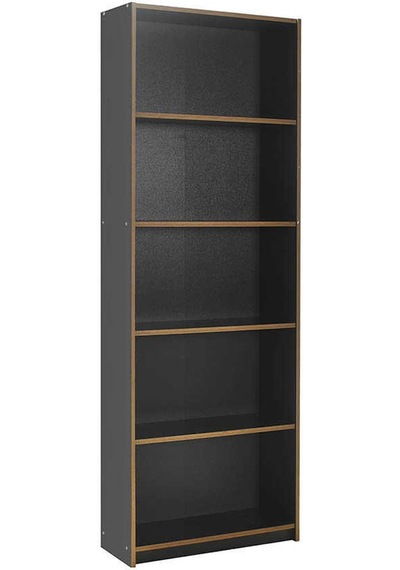 Modern 5 Raflı Kitaplık-antrasit-kontra 64x182x26 Cm Gxyxd