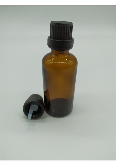 50Ml Cam Amber İçten Damlalıklı Kilitli Kapak Siyah(10 A...