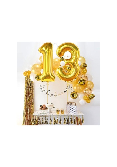 8 Rakam Folyo Balon Gold 100 Cm Renkli