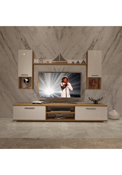 Decoraktiv Eko 5da Mdf Dvd Tv Ünitesi Tv Sehpası Pera - Beyaz