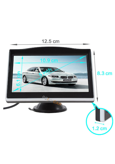 5'' Cam Vantuzlu Kayıtsız Araç Monitörü Kamerasız 12 Volt