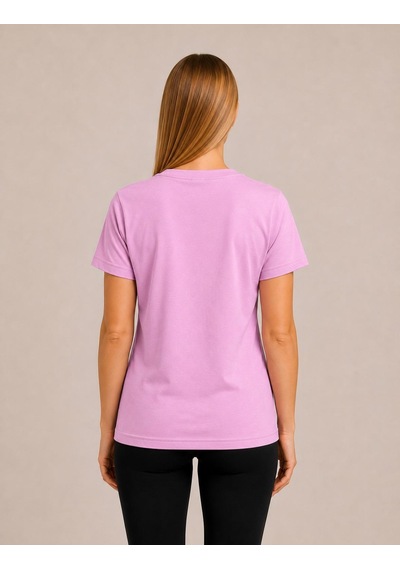 Axxel Kadın Pembe Kısa Kollu Pamuklu Oversize Rahat Kesim T-shirt-d804-k