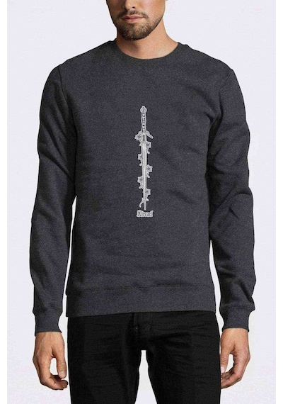 The Witcher Zireael Baskılı Füme Antrasit Erkek Sweatshirt