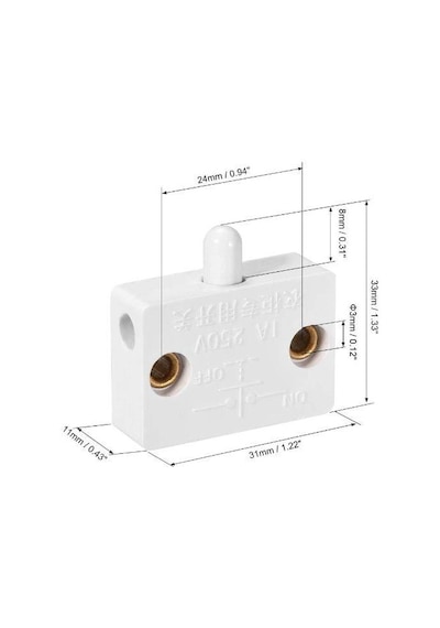 250V 1A Dolap Kapak Switch NC - Siyah