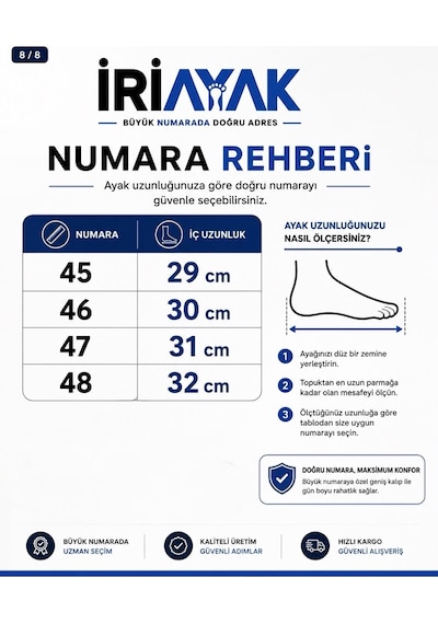 İriayak Büyük Numara Rahat Kalıp Erkek Günlük Ayakkabı Beyaz