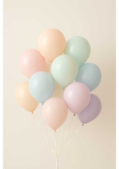 Karışık Makaron Balon Renk Soft Pastel Balon 10 Adet Çok Renkli