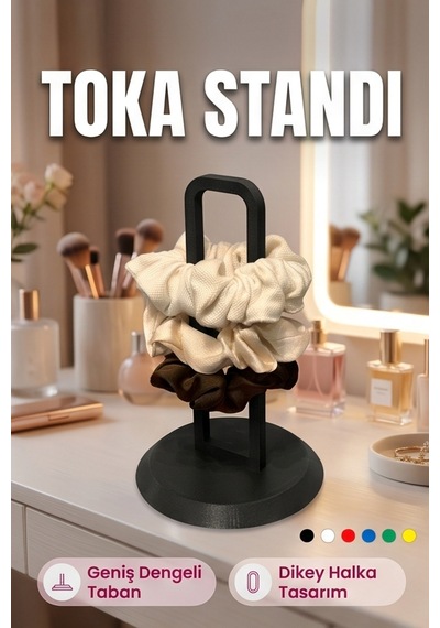Toka Standı Saç Tokası Düzenleyici Masaüstü Organizer Siyah
