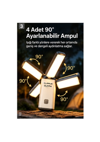 Klarus Cl2 Pro 4 Kollu Katlanabilir Kamp Lambası Beyaz