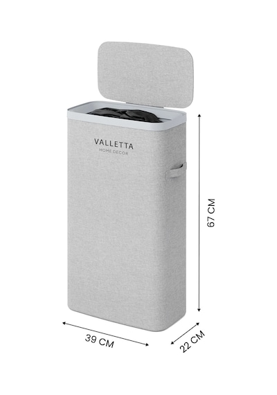 Paloma 40l Tek Yıkanabilir Bölmeli Katlanabilir Kumaş Kirli Çamaşır Sepeti Light Gray