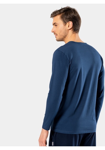 Cacharel Erkek V Yaka Uzun Kollu T-shirt 1334/indigo 001
