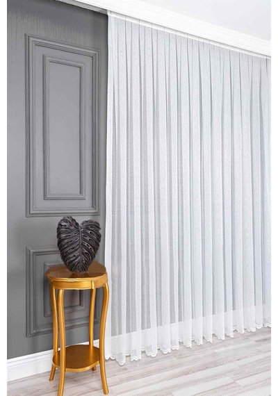 Evdepo Home Kırık Beyaz Ekstraforlu Pilesiz Tül Perde 90 X 200 Cm Genel