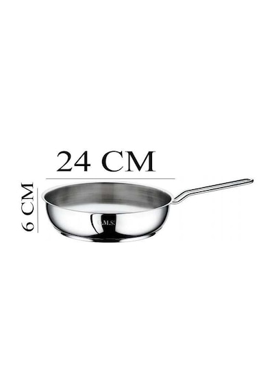 Oms Çelik Tava 24x6 Cm Cam Kapaklı - Kırmızı Gri