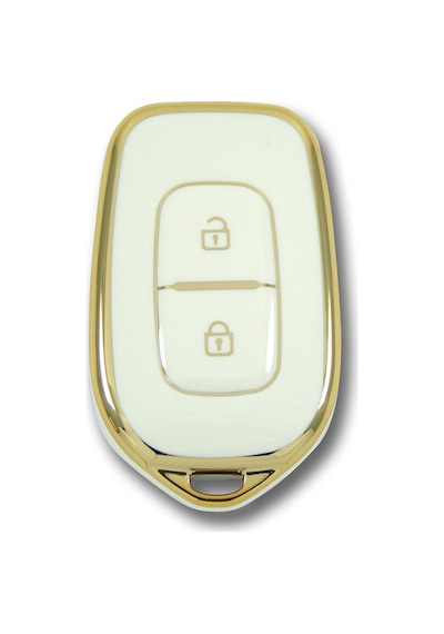 Renault Uyumlu Symbol Trafic Nano Anahtar Kılıfı 2 Buton Beyaz Gold