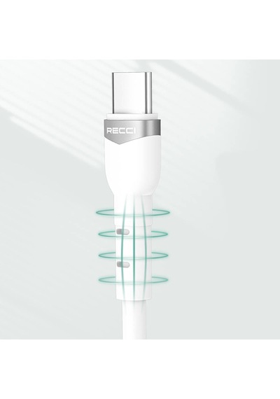 Recci RTC-P35CL 1 M Type-C To Lightning Pd Hızlı Şarj Özellikli Kablo Beyaz