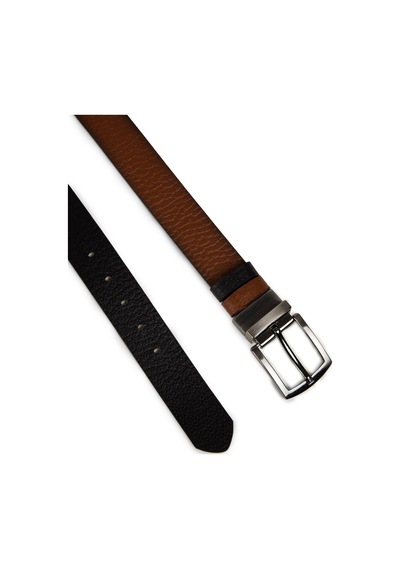 Deery Hakiki Deri Taba - Siyah Çift Taraflı Erkek Kemer - Tb006mtbaw01 Taba