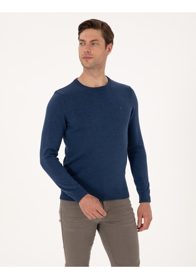 Pierre Cardin Erkek İndigo Melanj Kazak /triko 50315509-vr155 İndigo Melanj