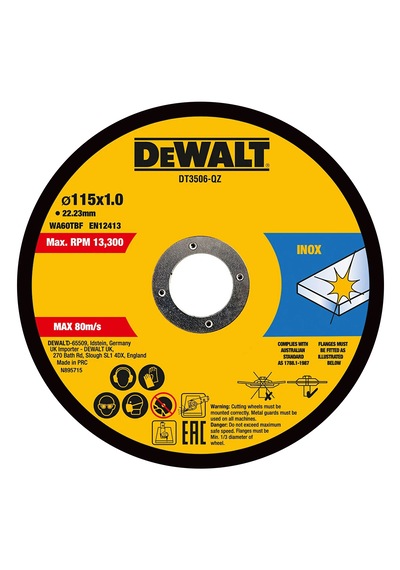 Dewalt Dt3506 115x1.0 Mm Inox Kesici Disk 10'lu