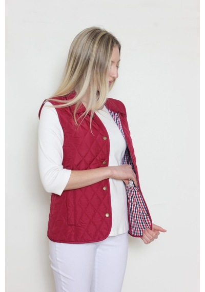 CottonCool Kadın Kapitone Yelek Bordo