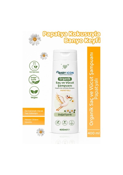 Baby İcon Doğal Vegan Papatyalı Saç Ve Vücut Şampuanı 400 Ml