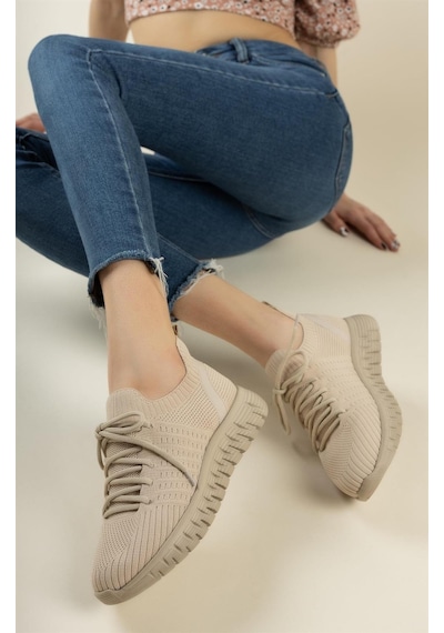 Nesil Shoes Dvm 500 Bej Triko Kadın Sneakers-bej Bej Nesil Shoes Dvm 500 Bej Triko Kadın Sneakers-bej Bej