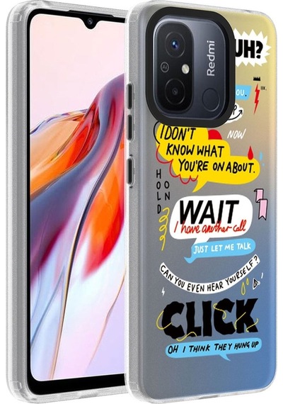 Xiaomi Redmi 12c Kılıf Desenli Zore Dragon Sert Kapak Kelimeler