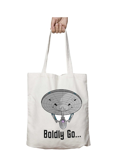 Art Hediye Star Trek Boldly Go İki Taraf Kalıcı Yıkanabilir Okul Plaj Omuz Bez Çanta Çok Renkli