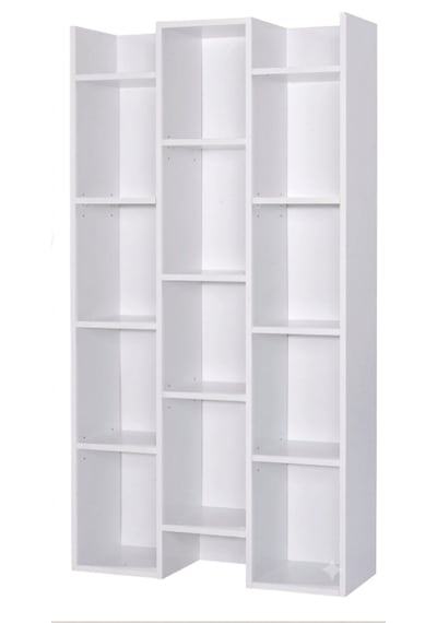 Fibona Mobilya Modern Tasarım Çok Amaçlı Düzenleyici Kitaplık - 190 Cm Yükseklik Beyaz