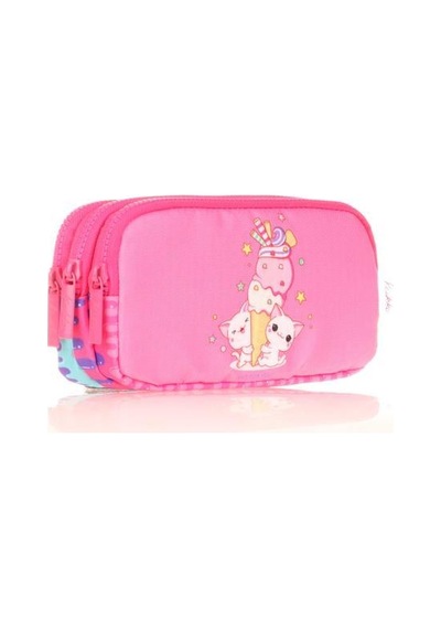 Kaukko Kids 3 Bölmeli Kalem Çantası Cube Ice Cream Pembe L8163