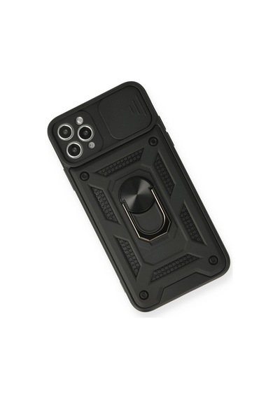 Apple İphone 11 Pro Max Kılıf Pars Lens Yüzüklü Silikon - Siyah 0.2M-Çok Renkli