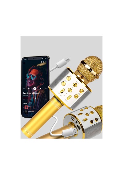 Şarjlı Çok Fonksiyonlu Bluetooth Karaoke Mikrofon Uzun Pil Ömrüyle Belirtilmemiş