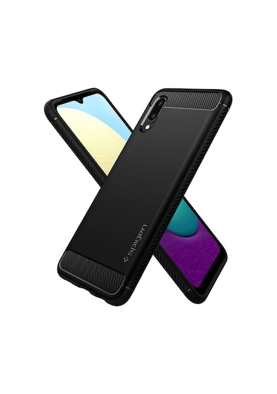 Spigen Galaxy Uyumlu A02 / Galaxy Uyumlu M02 Kılıf Rugged Armor Matte Black