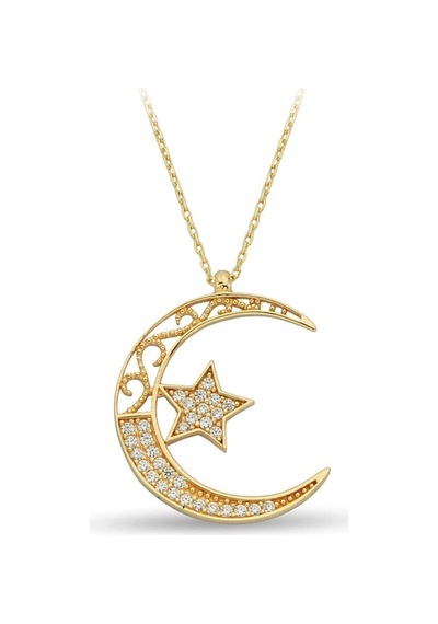 Altın Ay Yıldız Kolye Zk0246