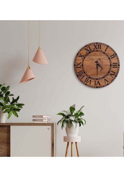 Bk Gift Dekoratif 45Cm Ahşap Duvar Saati-155