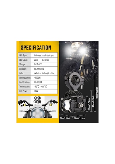 Motosiklet Led Sis Sürüş Lambaları, 4 Fonksiyonlu 3 Renk Hepsi Bir Arada, Beyaz/uzun Far, Amblem/kısa Far, Buz Mavisi/gündüz Sürüş Lambası, Flaşör/uyarı Spot Işık Motosiklet Led Sis Sürüş Lambaları, 4 Fonksiyonlu 3 Renk Hepsi Bir Arada, Beyaz/uzun Far, Amblem/kısa Far, Buz Mavisi/gündüz Sürüş Lambası, Flaşör/uyarı Spot Işık