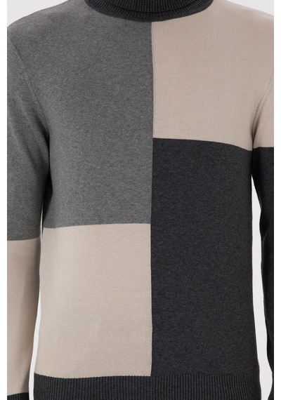 U.S. Polo Assn. Erkek Slim Fit Yarım Balıkçı Yaka Koyu Yeşil Kazak 50297057-VR049