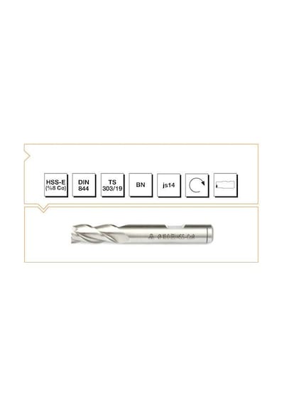 Mte Hsse Dın 844/bn Parmak Freze 16mm Kısa